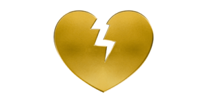 Ein gebrochenes goldenes Herz